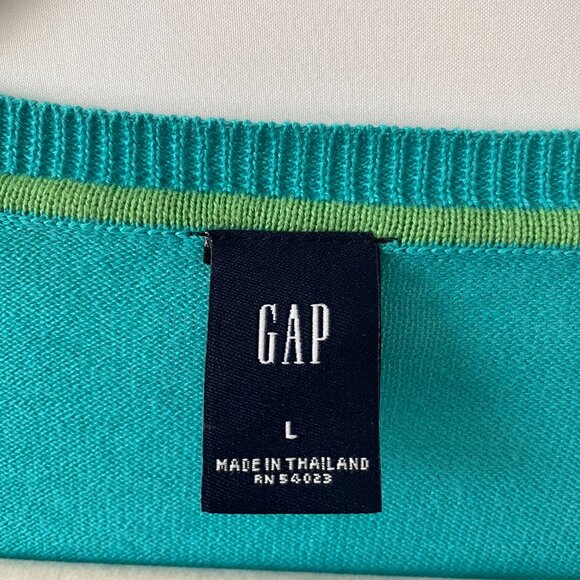 Gap Womens Orange & Blue V-Neck Long Sleeve Cardigan Sweater Size L Lot Of 2 - Picture 8 of 10